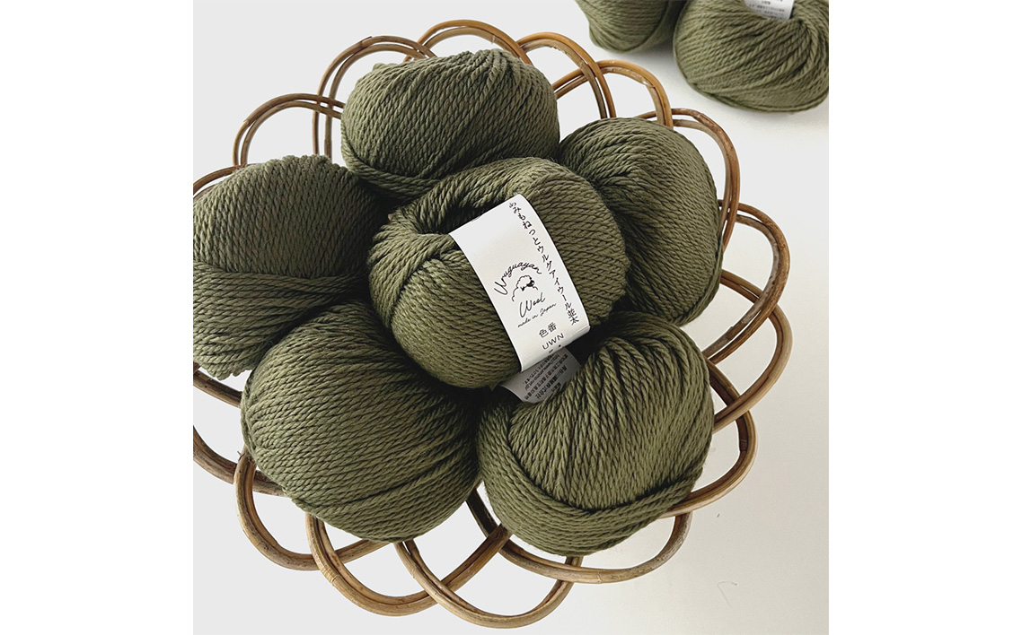 毛糸 ウルグアイウール並太 21番色 10玉セット ／ ウール100％ 並太毛糸 手編み 編み物 ハンドメイド 冬小物 マフラー 帽子 セーター ブランケット 編みやすい ふっくら 愛知県 No.361