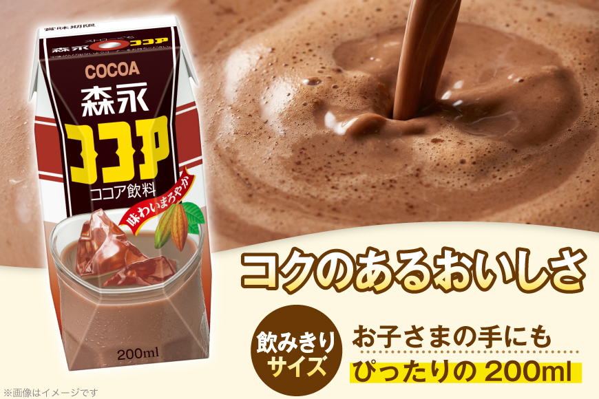 ココア 森永ココア 200ml 24本 計4800ml 森永乳業 [翔栄通商 愛知県 江南市 ko23btu570064] 紙パック ジュース ミルクココア 常温保存 おやつ ジャストサイズ まとめ買い 買い置き