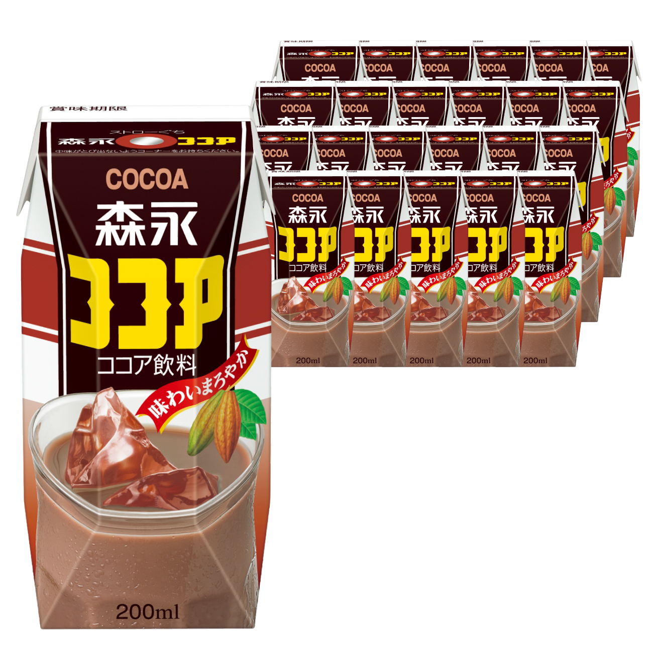 ココア 森永ココア 200ml 24本 計4800ml 森永乳業 [翔栄通商 愛知県 江南市 ko23btu570064] 紙パック ジュース ミルクココア 常温保存 おやつ ジャストサイズ まとめ買い 買い置き