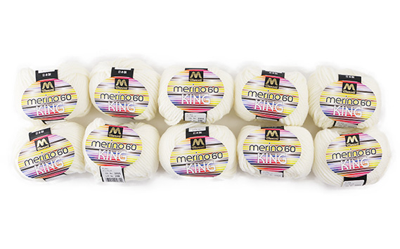 マンセルメリノキング（極太） 2055番色（白） 10玉セット ／ メリノウール 毛糸 手芸 編み物 手編み 手作り ハンドメイド 羊毛 カシミヤタッチ シルキー 肌触り 高品質 ホビー ユザワヤ 送料無料 愛知県 No.057