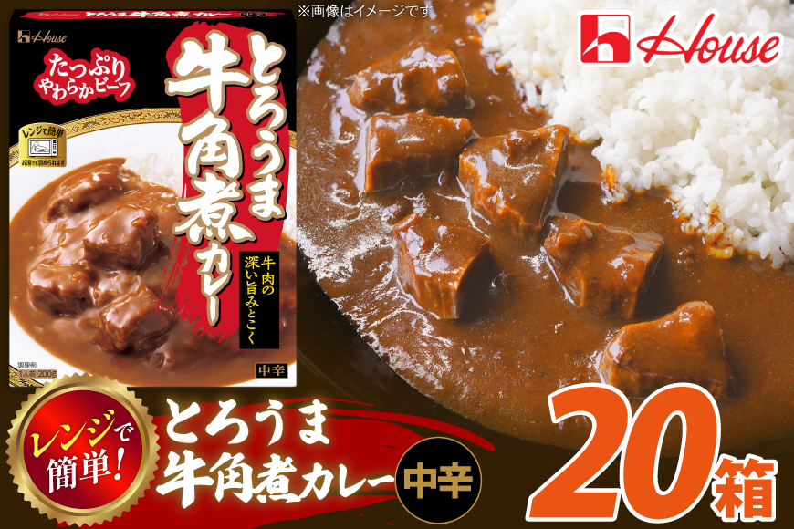 カレー レトルト ハウス とろうま牛角煮カレー 中辛 20個 [翔栄通商 愛知県 江南市 ko23btu570040] レトルト食品 カレー 牛 角煮 スパイス ハウス食品 レンジ 湯煎 ストック 大容量 簡単 時短 常温保存 セット ランチ