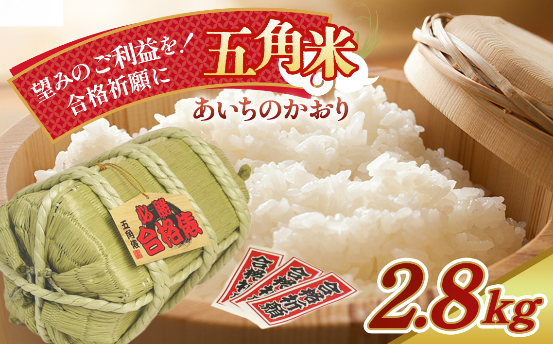 【望みのご利益を！合格祈願に】五角米2.8kg ／ お米 受験 合格祈願 米 北野天神社 五角形 愛知県 特産品 No.180