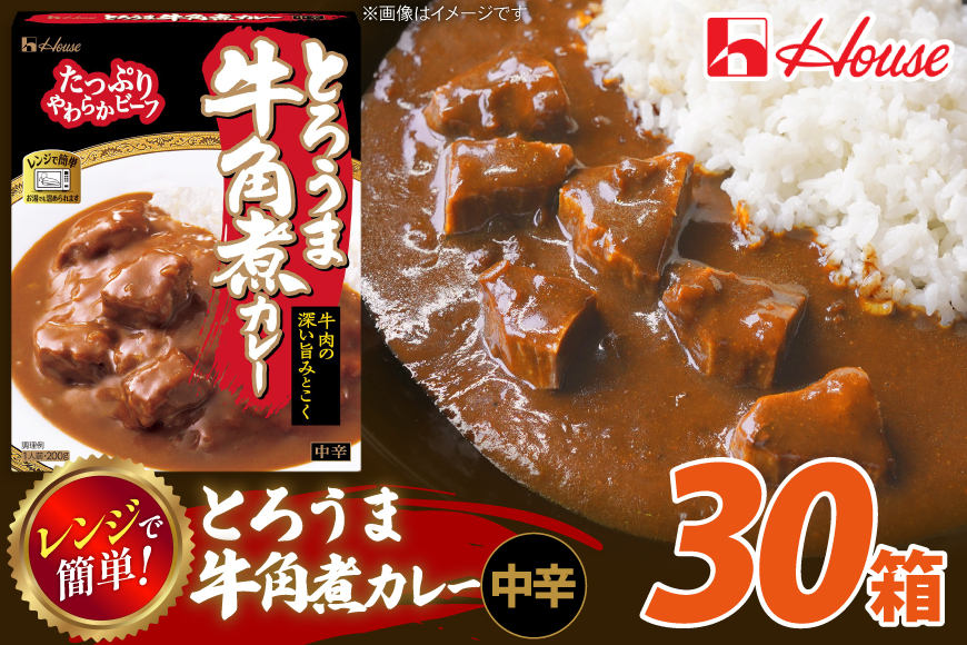 カレー レトルト ハウス とろうま牛角煮カレー 中辛 30個 [翔栄通商 愛知県 江南市 ko23btu570041] レトルト食品 カレー 牛 角煮 スパイス ハウス食品 レンジ 湯煎 ストック 大容量 簡単 時短 常温保存 セット ランチ