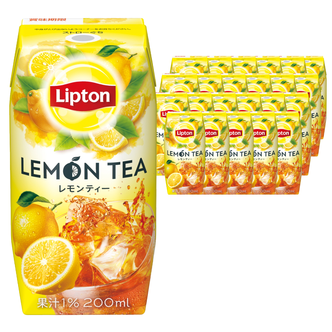 紅茶  リプトン レモンティー 200ml 24本 計4800ml 森永乳業 [翔栄通商 愛知県 江南市 ko23btu570063] 紙パック ジュース 常温保存 ティータイム おやつ ジャストサイズ 檸檬 れもん レモン ティー まとめ買い 買い置き