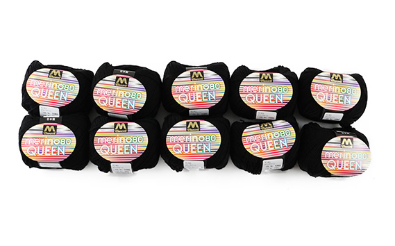 マンセルメリノクイーン（中細） 1080番色（黒） 10玉セット ／ メリノウール 毛糸 手芸 編み物 手編み 手作り ハンドメイド 羊毛 カシミヤタッチ シルキー 肌触り 高品質 ホビー ユザワヤ 送料無料 愛知県 No.068