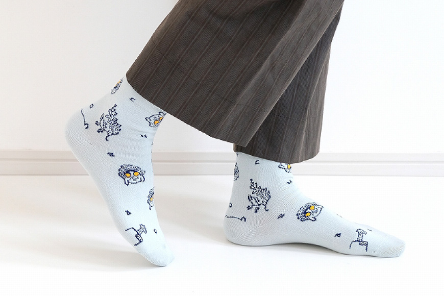 靴下 konan socks 3色セット（27〜29サイズ） [レッグニット中村 愛知県 江南市 ko23btu280005] ソックス 藤 すいとぴあ江南 サングラス大仏 足 ユーモア 靴下 くつした くつ下 おみやげ 土屋未久