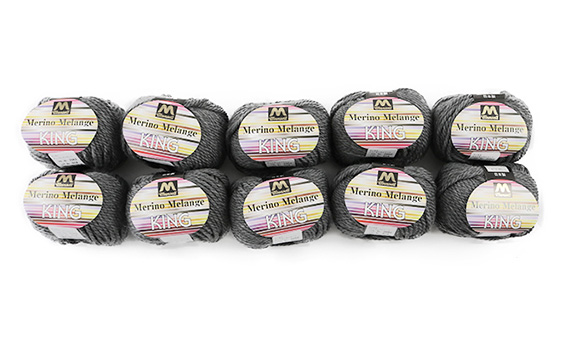 マンセルメリノメランジキング（極太） 2062番色（グレー） 10玉セット ／ メリノウール 毛糸 手芸 編み物 手編み 手作り ハンドメイド 羊毛 カシミヤタッチ シルキー 肌触り 高品質 ホビー ユザワヤ 送料無料 愛知県 No.060