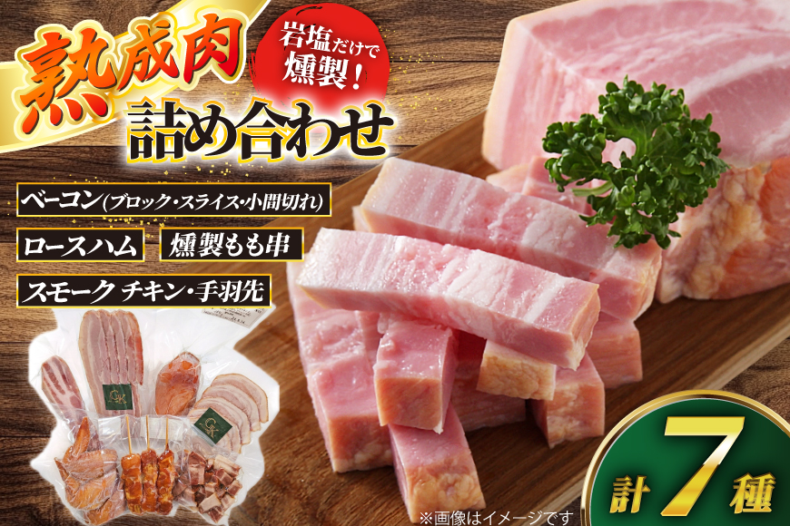 燻製 燻製肉 詰め合わせ【化学調味料等無添加】「大満足セット」 [グリュン江南 愛知県 江南市 ko23btu160002] 肉 肉加工品 豚肉 鶏肉 ベーコン ステーキ ハム ロース 手羽先 骨付き ブロック 岩塩 燻製 くんせい 大容量 おつまみ 冷凍 真空パック BBQ バーベキュー