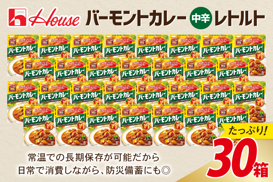 カレー レトルト バーモントカレー 中辛 200g 30個 [翔栄通商 愛知県 江南市 ko23btu570056] レトルト食品 レンジ対応商品 惣菜 お惣菜 惣菜カレー 簡単 時短 お手軽 便利 簡単調理 ストック 小分け
