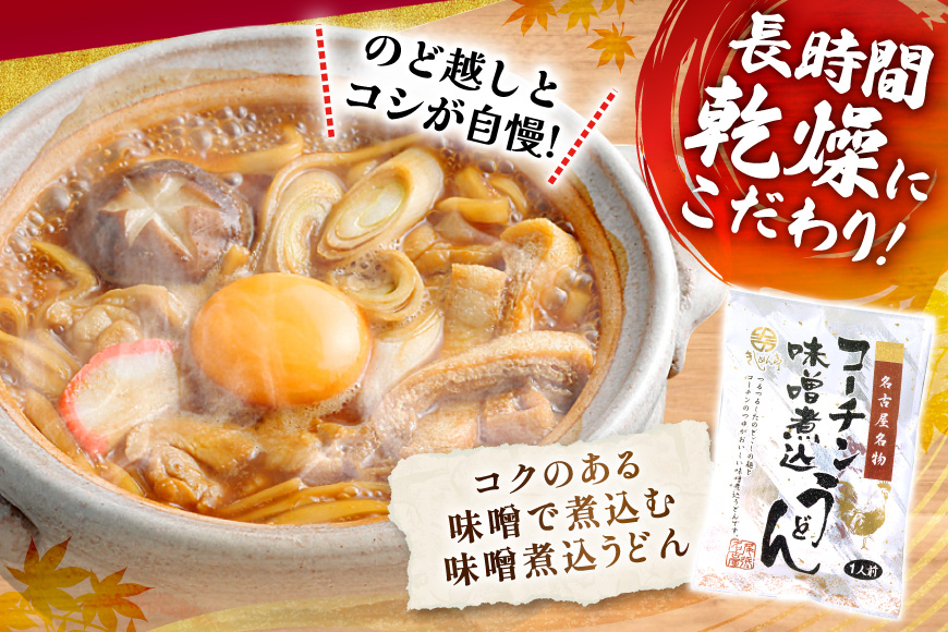 うどん コーチン手折りみそ煮込うどん 10食 [なごやきしめん亭 愛知県 江南市 ko23btu220007] 麺 みそ煮込うどん 名古屋コーチン コーチン 出汁 味噌煮込みうどん 煮込みうどん ご当地 麺セット 名古屋めし なごやめし