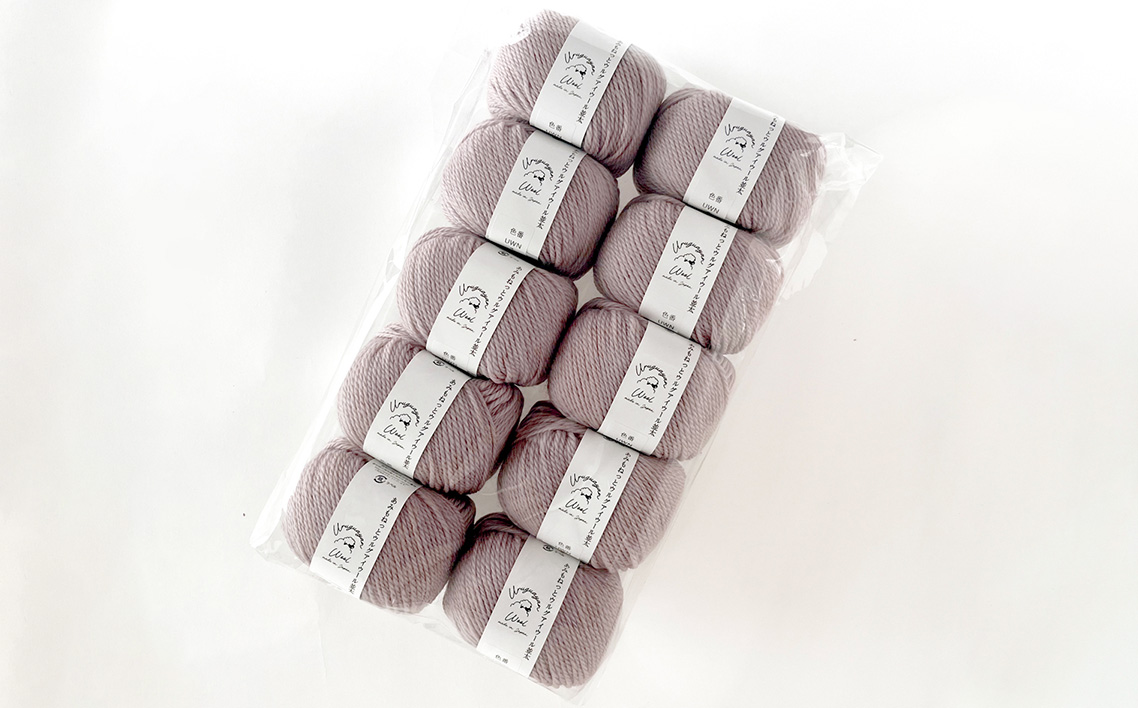 毛糸 ウルグアイウール並太 4番色 10玉セット ／ ウール100％ 並太毛糸 手編み 編み物 ハンドメイド 冬小物 マフラー 帽子 セーター ブランケット 編みやすい ふっくら 愛知県 No.356