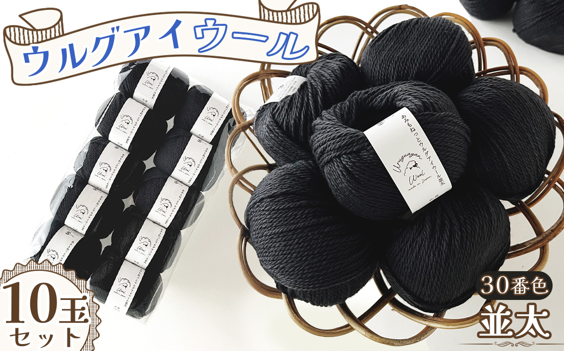 毛糸 ウルグアイウール並太 30番色 10玉セット ／ ウール100％ 並太毛糸 手編み 編み物 ハンドメイド 冬小物 マフラー 帽子 セーター ブランケット 編みやすい ふっくら 愛知県 No.362