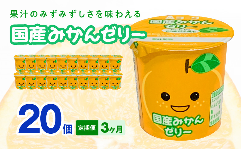 【3ヶ月定期便】愛知ヨーク　国産みかんゼリー　20個入
