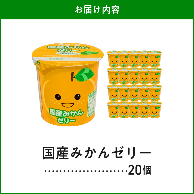愛知ヨーク　国産みかんゼリー　20個入　ゼリー デザート 国産果汁 アレルギー不使用 健康 給食 保育園 幼稚園 小学校 中学校 支援学校 病院 高齢者施設