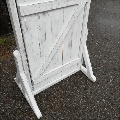 エイジング調アンティークのフェイクドアー大　本体と自立固定用スタンドのセット（本体とオプションのセット） ユーズド感 アンティーク ドアー オーナメント オブジェ 大 枠付き扉 扉 庭 オーナメントオブジェ  エイジング調 国産 天然木 手作業 頑丈 丈夫 天然木製 完成品 ガーデニング インテリア ベランダ 愛知県 小牧市 送料無料