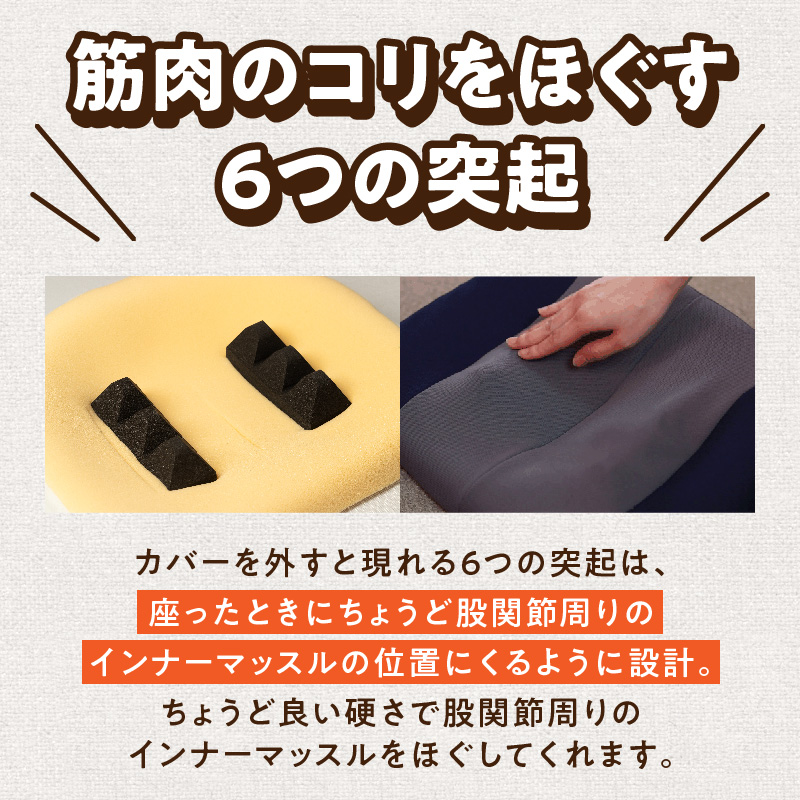 ディープ6　股関節ケア用クッション 股関節 ケア用 クッション 選べる カラー 股関節ケア ディープシックス インナーマッスル コリほぐし 筋肉ほぐし テレビ見ながら 丸菱工業株式会社 お取り寄せ 愛知県 小牧市 送料無料