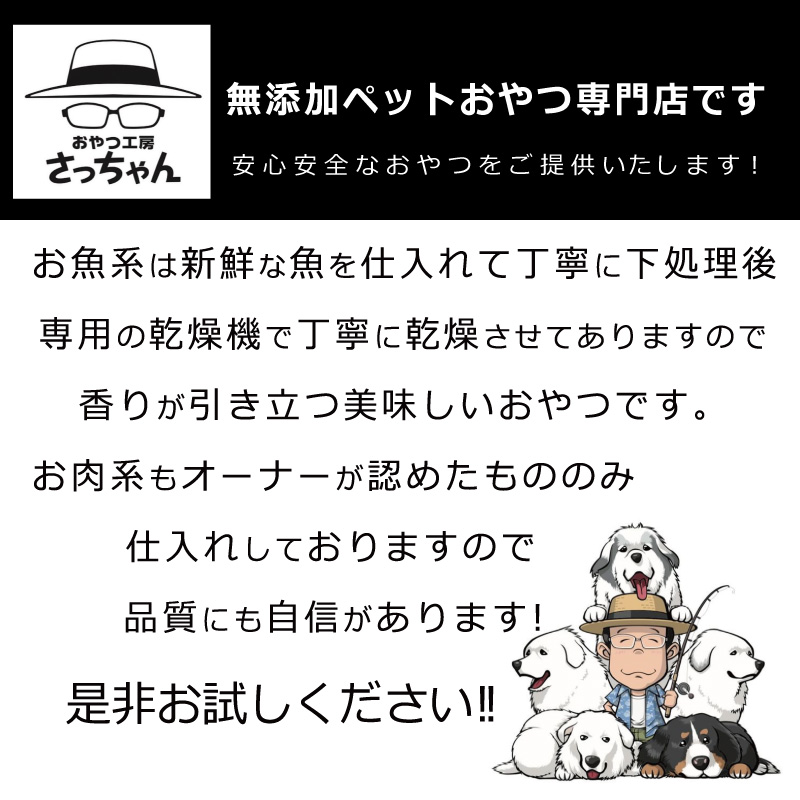 犬猫用　国産無添加おやつジャーキー　魚シリーズ　５袋詰め合わせ