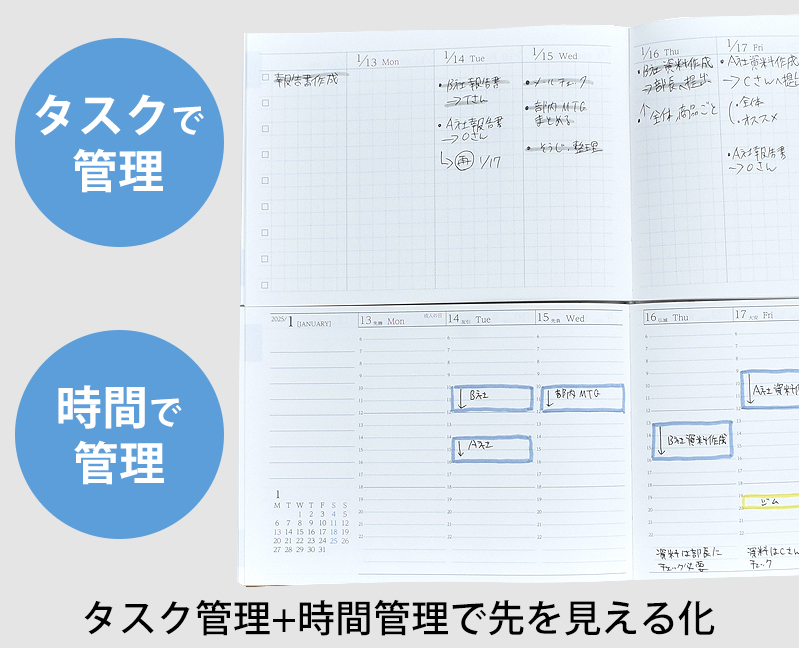 セパレートダイアリー　ウィークリー＆マンスリーB6　ラウンドカバー付き【1月始まり】　手帳　カレンダー　スケジュール帳