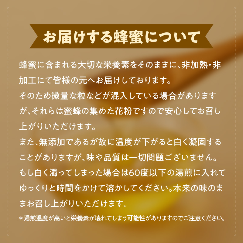 【愛知県小牧市】桃畑で作った完熟非加熱はちみつ200g×2本 パウチ入り ポスト便