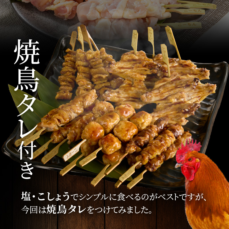 名古屋コーチン焼鳥　5種20本セット（もも・むね・手羽中・皮・つくね）