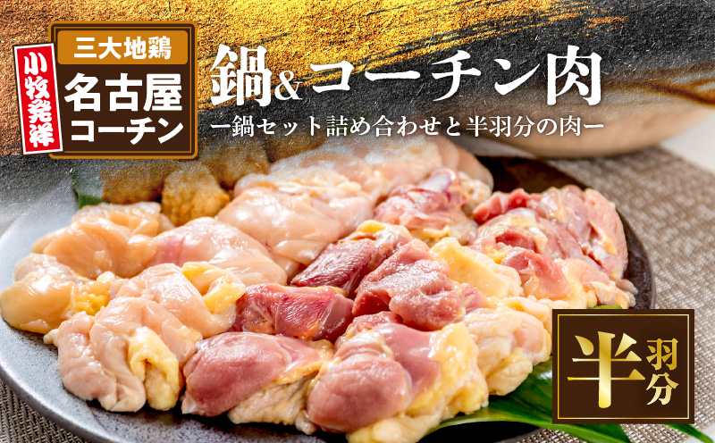 名古屋コーチン鍋セット&追い肉 名古屋コーチン半羽分（350g）セット 日本三大地鶏 鍋セット 鶏肉 もも肉 むね肉 ササミ 肉団子 鍋料理