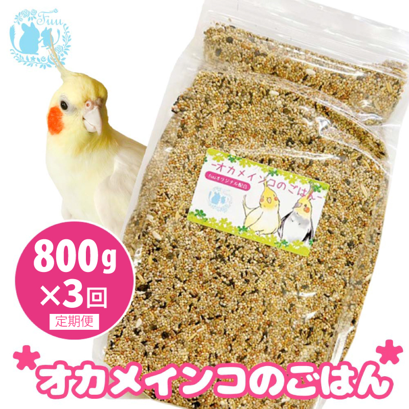 【3ヶ月定期便】fuu オカメインコのごはん（800g）