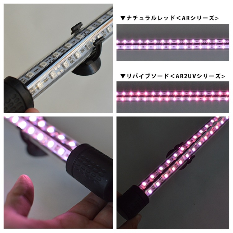 朱紫龍灯 リバイブソード EX LED 2列 UV 紅龍|AR2-90-UV-EX 朱紫龍 紅龍 水中 アロワナ 紫外線 UVチップ 照射 水槽ライト テンニングライト ライト 照明 水中照明 光 綺麗 強化ガラス 吸盤 1年保証 簡単 設置 でんらい インテリア 雑貨 愛知県 小牧市 送料無料