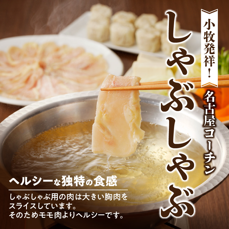 名古屋コーチンしゃぶしゃぶ＆コーチンシュウマイセット　焼売 鶏肉 鍋 鶏しゃぶ 日本三大地鶏