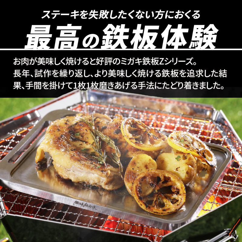 【ふるさと納税】鍛冶屋の頓珍漢 ミガキ鉄板 Z210T9-3 特製ステンレス製ハンドル1個