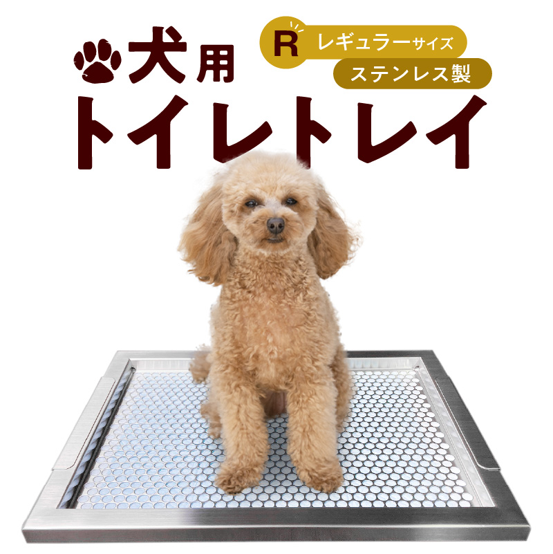 [ふるさと納税]トイレトレイ 犬用 ステンレス製 段付きタイプ レギュラーサイズ お手入れ簡単 衛生的 耐久性抜群 いたずら防止 トイレトレーニング しつけ グッズ 掃除しやすい 愛知 小牧 送料無料