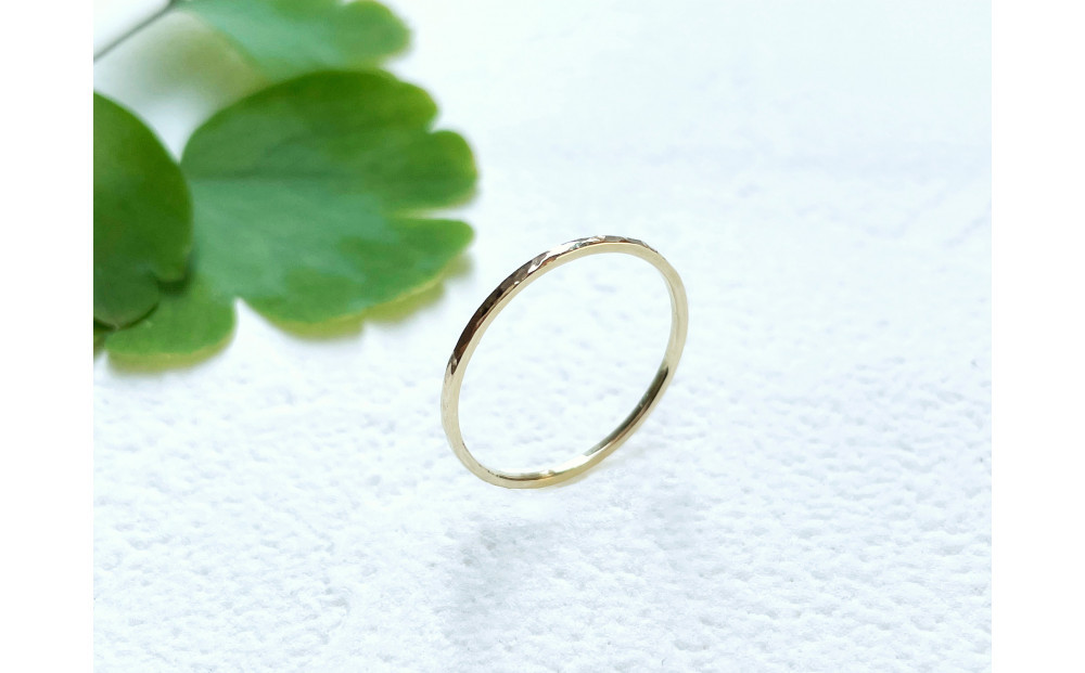 K10 丸つち目 細リング（ハンドメイド）【サイズ：14号】