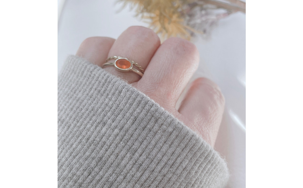 K10 ねじねじリング（ハンドメイド）【サイズ：8号】