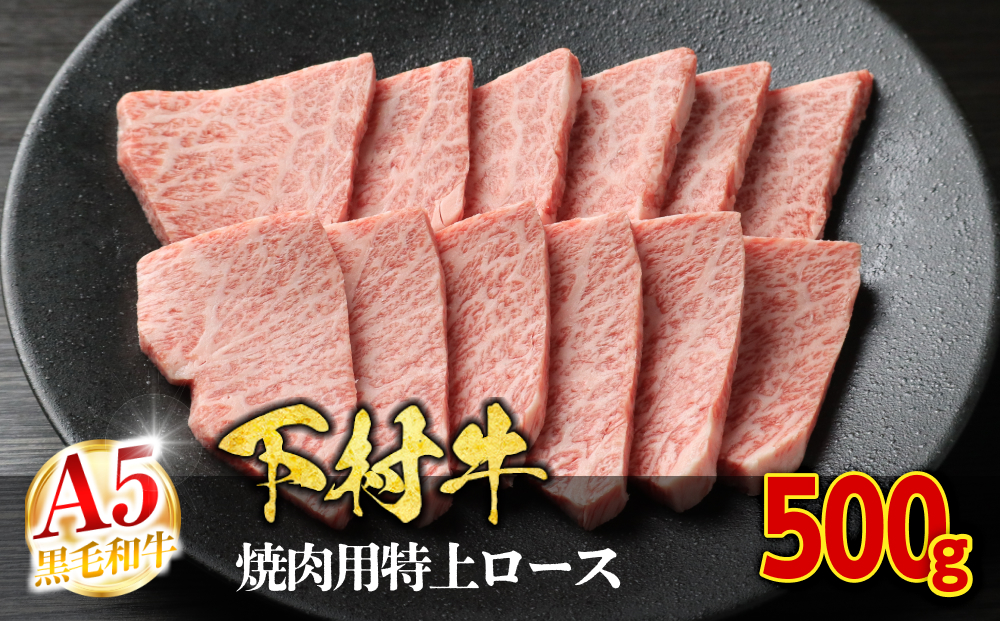 【定番】大府特産A5黒毛和牛下村牛焼肉用特上ロース　500g