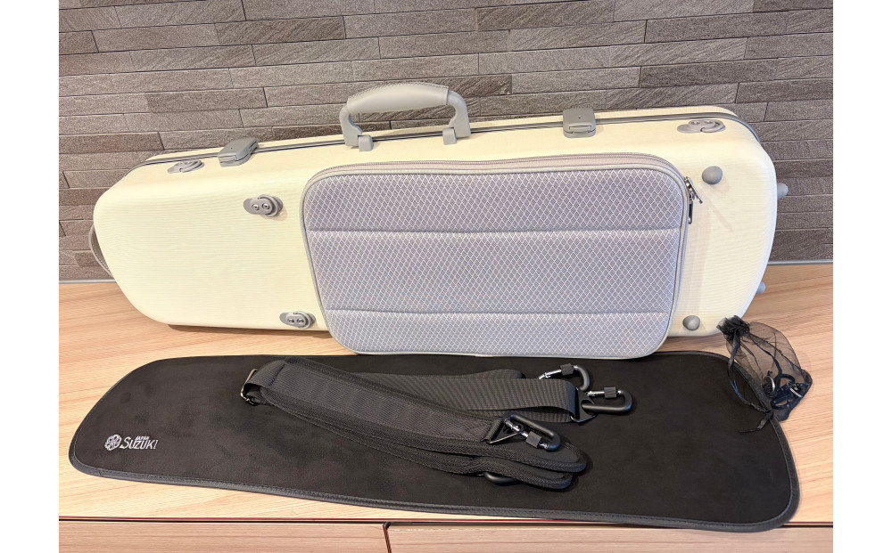 【人気！高評価】ヴァイオリン用ハードケース SUZUKIオリジナル ＜カラー：ミルキーホワイト＞