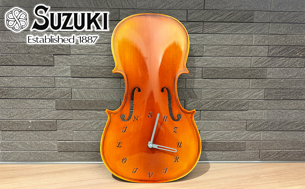 バイオリン職人が手掛けた“本物の“バイオリン時計【オモテ板使用】（壁掛けタイプ）