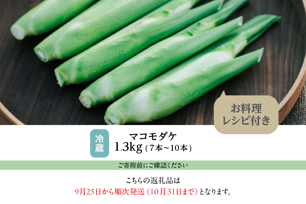 知立市特産　マコモタケ(1.3kg)　（7～10本）（2124）