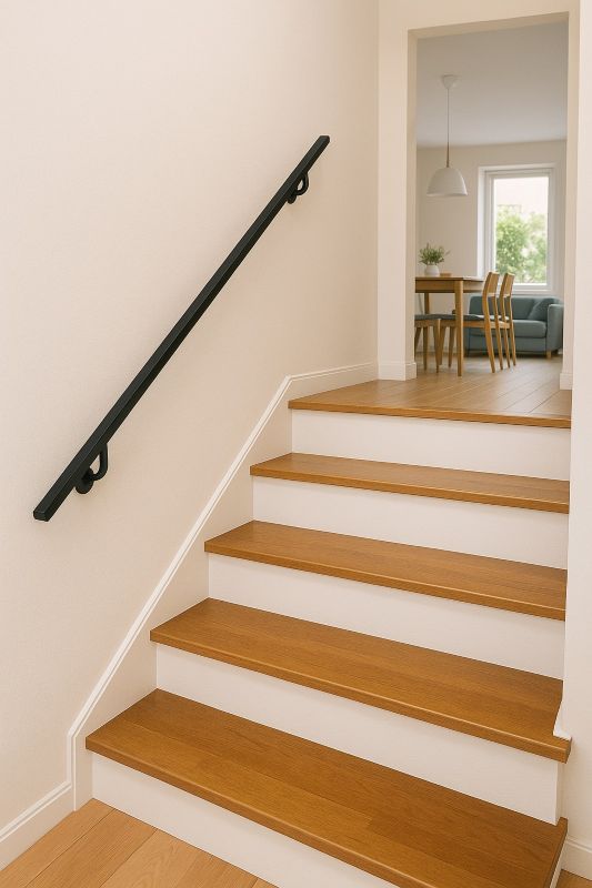 アイアン手摺（ブラック、幅500～990mm、10mm単位でオーダー可能！）（2144）