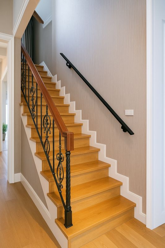 アイアン手摺（ブラック、幅500～990mm、10mm単位でオーダー可能！）（2144）