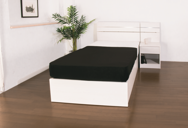 【組立サービス付】309　ダブルサイズ　ホテルスタイルベッド　国産ポケットコイルマットレス(108618)付(ホワイト)（1541）