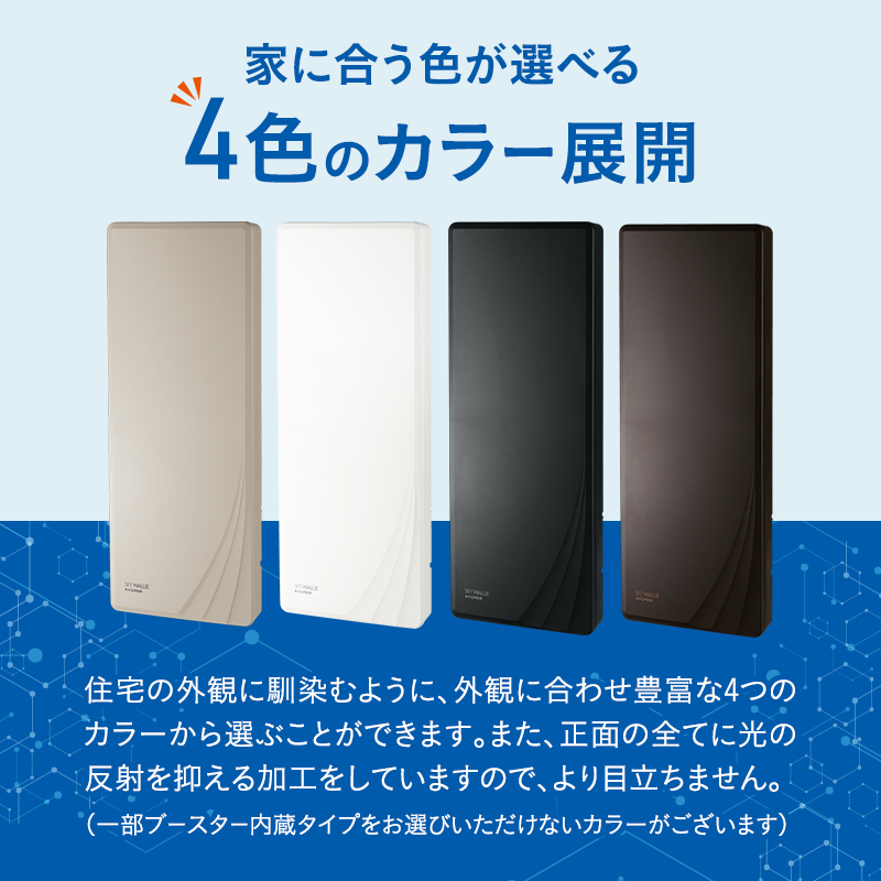 地デジアンテナ スカイウォーリー 26素子相当 ブースター内蔵 ブラックブロンズ 電化製品 アンテナ テレビ 壁面用 屋外 