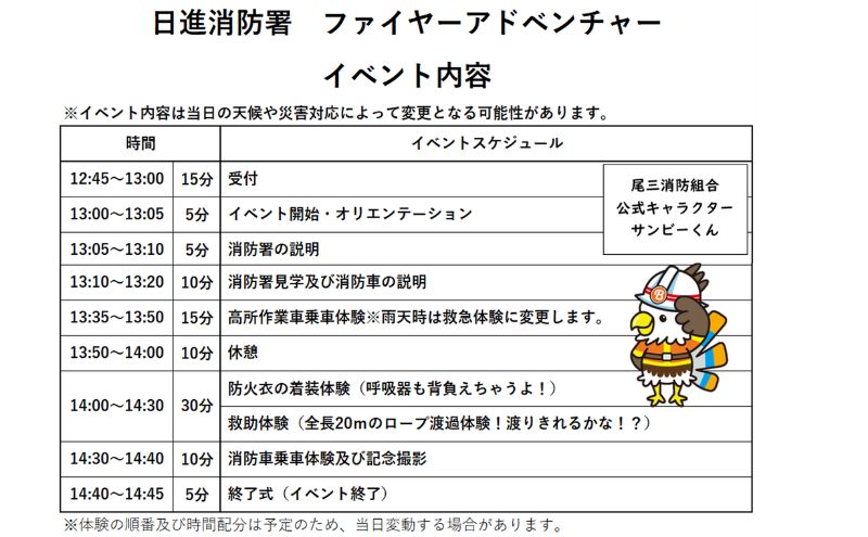 【2025年8月8日（金）開催分】ファイヤーアドベンチャー 尾三消防本部 日進消防署(2) 体験 消防体験 消防士 ロープ渡過 愛知 日進市