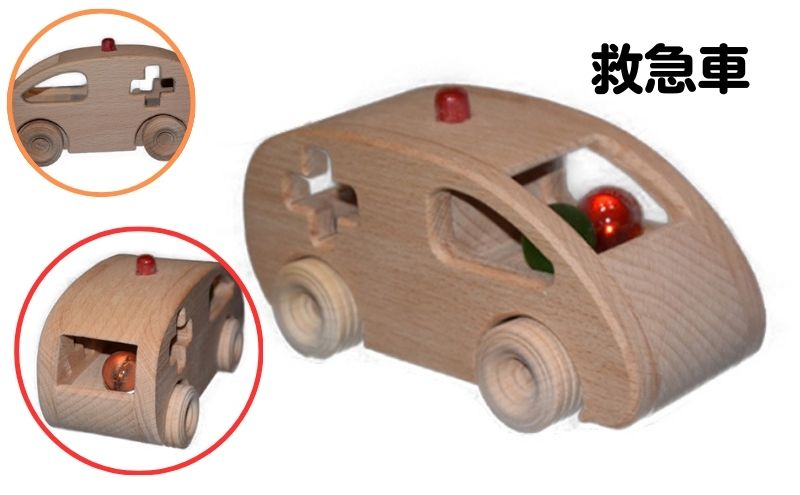 手づくり木のおもちゃ　ミニカー3種 玩具 工芸品 