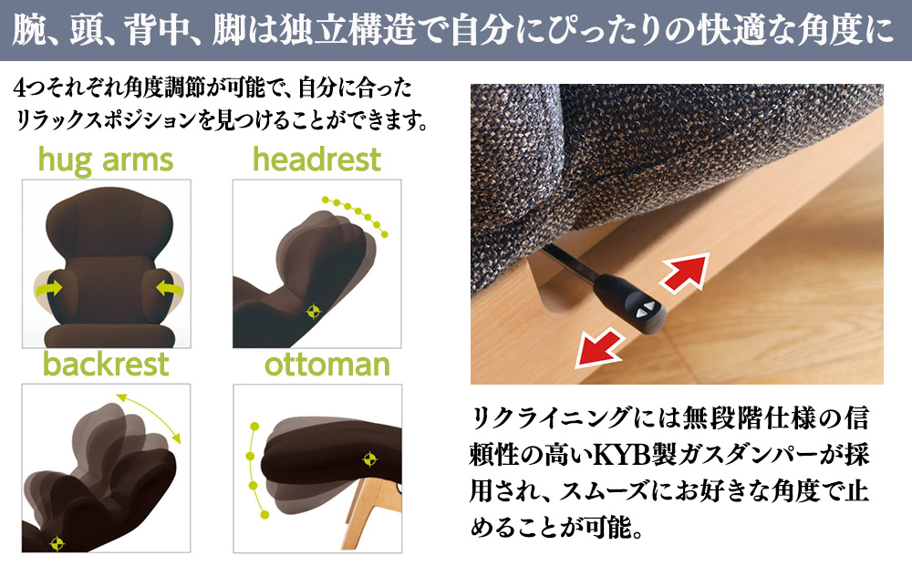 イス リクライニングチェア ノルディックブラック リクライニング 椅子 日本製 家具