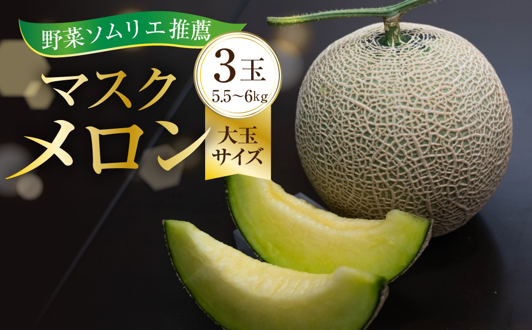 先行予約 数量限定 野菜ソムリエ推薦渥美半島伊良湖潮風育ちマスクメロン3玉大玉サイズ(5.5〜6キロ)カラーギフト箱入り 田原市 伊良湖産 ギフト プレゼント お取り寄せ 渥美半島 農家直送 送料無料 25,000円