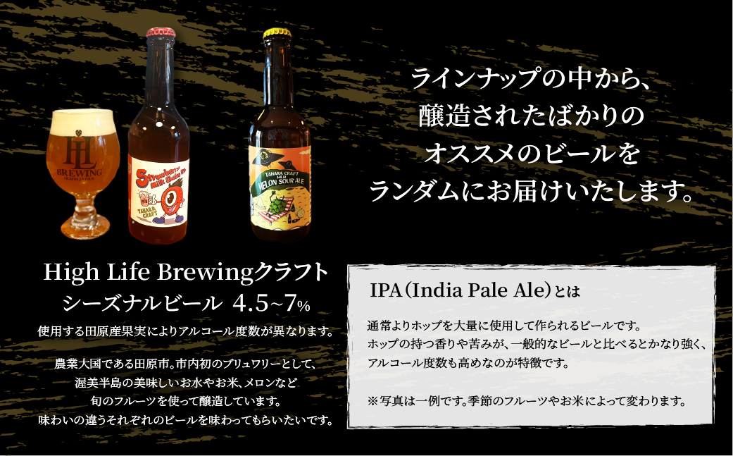 【6本セット】High Life Brewing クラフトビールセット 6本 クラフトビール ビール IPA 330ml 瓶 瓶ビール お酒 酒 ご当地 おすすめ 愛知県 田原市 渥美半島 送料無料