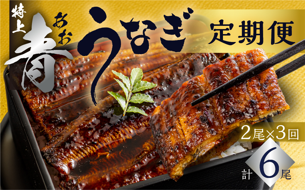 厳選 高級 青うなぎ 蒲焼 2尾 全3回 定期便 合計6尾 ( うなぎ うなぎ定期便 3回 ３ 定期  3ヶ月 3ヵ月 3か月 36000円 )