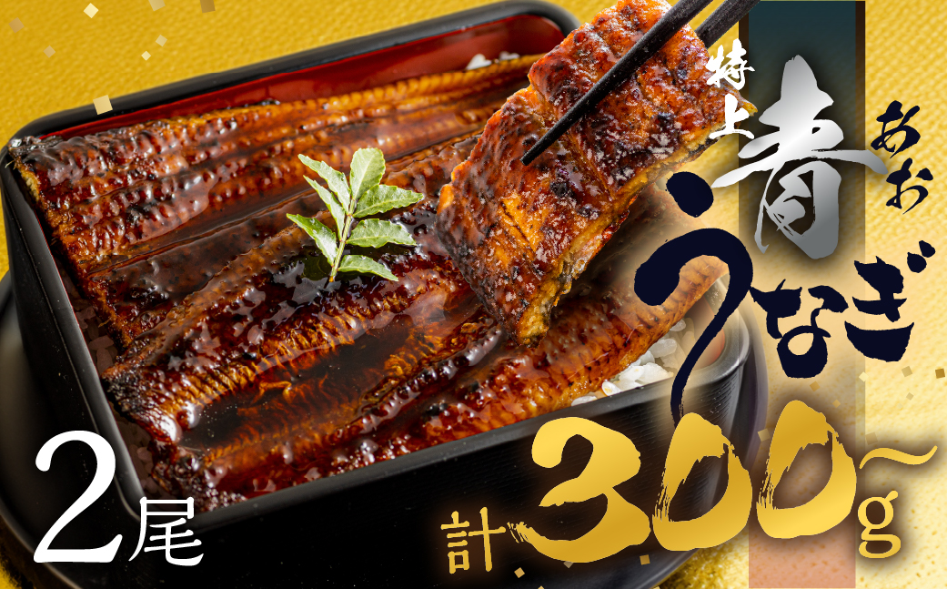 【土用の丑の日お届け/冷蔵】厳選 高級 青うなぎ 2尾 蒲焼 300g