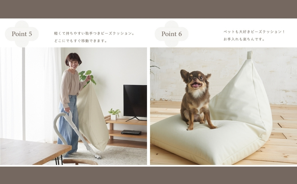 【ブラック】ハナロロ ビーズクッション ポトラ 170リットル レザーカバーセット