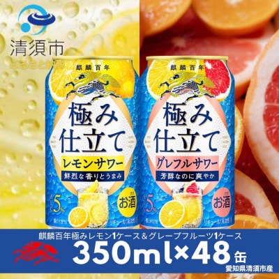 キリン　麒麟百年極み仕立て　レモンサワー＆グレフルサワー　350ml×48本(2種×24本)飲み比べ【1501148】