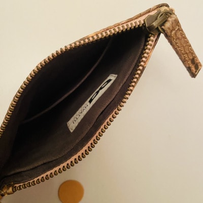 NYATTU PROJECT 天然パイソン(ヘビ革)フラグメントケース(ポーチ)ピンクマダラ【1615447】